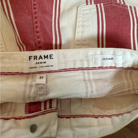 Frame Denim Le Cutoff Shorts in Fiery Stripe (Size 27) - Picture 5 of 8